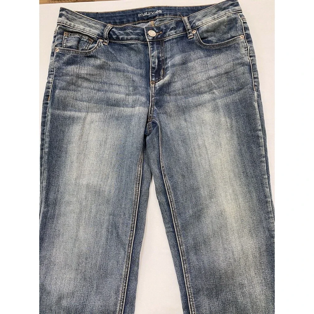 Maurices Medium Wash Straight Leg Jeans Size 14 Regular Stretch Denim
